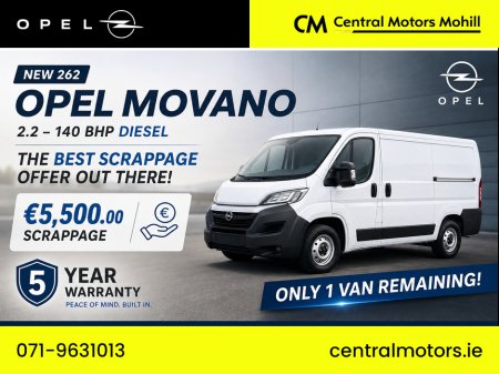 2026 Opel Movano L2H1 | 2.2 - 140 BHP | 5 Year Warranty |