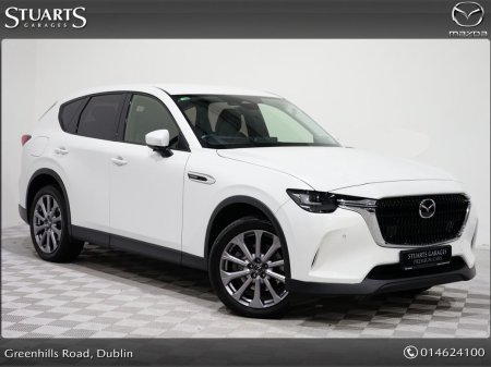 2024 Mazda CX-60 2.5 PHEV 327PS EXCLUSIVE LINE, COMFORT PACK, *RHODIUM WHITE WITH BLACK LEATHER, ADAPTIVE CRUISE CONT