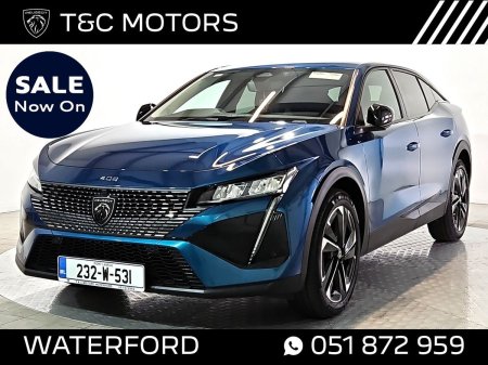 2023 Peugeot 408 Allure Pack Auto 19" Diamond Cut Alloy Wheels, Front & Rear Parking Sensors with Rear Camera, Adapti