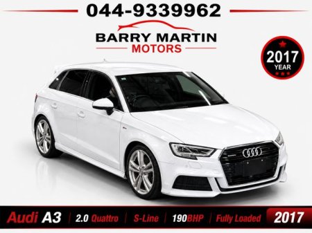 2017 Audi A3 2.0tfsi Petrol S-Line Quattro 190bhp