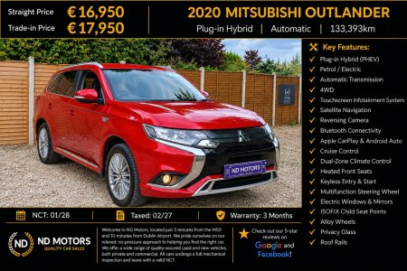 2020 Mitsubishi Outlander 2.4L Plug-in EV Intense 5 seat