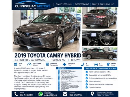 2019 Toyota Camry Camry 2.5 Hybrid G Automatic