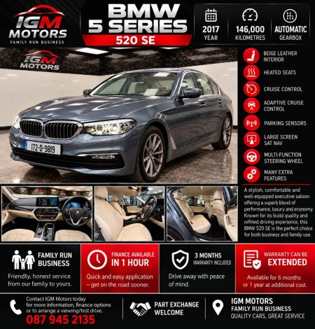 2017 BMW 5-Series 520d SE Auto