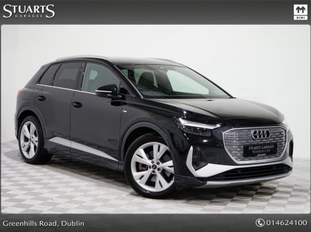 2025 Audi Q4 e-tron *252D S/LINE 45 – BIGGER BATTERY* Q4 E-TRON SLINE SUV: MYTHOS BLACK METALLIC WITH FULL BLACK LEATH