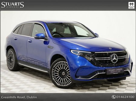 2023 Mercedes-Benz EQC EQC 400 AMG LINE: SPECTRAL BLUE METALLIC WITH BLACK LEATHER, SUNROOF, 21” DIAMOND CUT TURBINE ALLOYS, SIDE RUNNING BOARDS, KEYLESS ENTRY