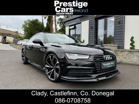 2015 Audi A7 3.0 TDI S LINE SPORTBACK BLACK EDITION QUATTRO AUTO 272 BHP,FULL HEATED LEATHER,HEAD UP DISPLAY,XENON/LED LIGHTS,JET BLACK,FRONT SPLITTER,SIDE SKIRT EXTENSIONS,21” RS7 ALLOYS,TWO OWNERS,FULLY LOADED €24,995