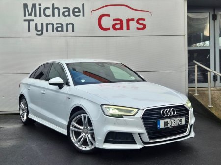 2018 Audi A3 1.4 Petrol S Line, Saloon, Automatic (150bhp), 18'' Alloys, Sat Nav, CarPlay, Camera, Cruise Control €21,999