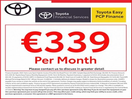 2023 Toyota Yaris Cross LunaSport - BiTone - 1.5 Hybrid - Automatic - 1 Owner - Full TOYOTA Service History // Remote Central Locking // Front Electric Windows // Rear Electric Windows // Electric Mirrors // Finger Tip Stere €27,499 thumbnail