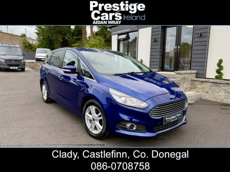 2018 Ford S-Max 2.0 TDCI TITANIUM 150 BHP,7 SEATS,DEEP IMPACT BLUE,FRONT AND REAR PARK SENSORS WITH PARK ASSIST,SAT NAV,PRIVACY GLASS,FAMILY PACK,ELECTRIC TAILGATE,TWO OWNERS,NEW TIMING BELT KIT,HIGH SPEC €13,895