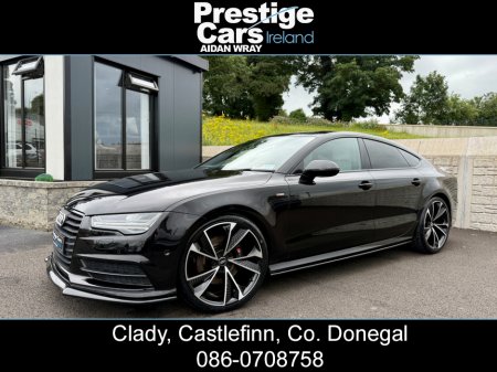 2015 Audi A7 3.0 TDI S LINE SPORTBACK BLACK EDITION QUATTRO AUTO 272 BHP,FULL HEATED LEATHER,HEAD UP DISPLAY,XENON/LED LIGHTS,JET BLACK,FRONT SPLITTER,SIDE SKIRT EXTENSIONS,21” RS7 ALLOYS,TWO OWNERS,FULLY LOADED €24,995