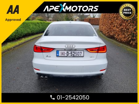 2014 Audi A3 Saloon FINANCE ARRANGED * NEW NCT JAN-27 * IMMACULATE * STAMPED SERVICE HISTORY * AA APPROVED * 101 SAFETY CHECKLIST * AUTOMATIC (DSG) * HEATED SEATS * COLOUR REVERSE CAMERA * LOW KMs * ADAPTIVE CRUISE * CRU €12,449 thumbnail