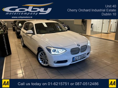 2014 BMW 1 Series 1.6 5DR AUTO. Sat Nav, Pristine Car with only 104km, 2 Keys, New NCT done before collection. Full Leather, Alloy Wheels, Dual Climate Control, Heated Seats, Reverse Camera, Bluetooth, MFSW and more.