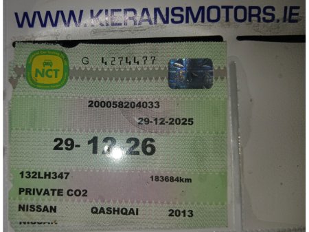 2013 Nissan Qashqai 1.5 SVE + EXECUTIVE : Full Leather / Rev Camera / Sat Nav : nct to 12/26 €6,500 thumbnail