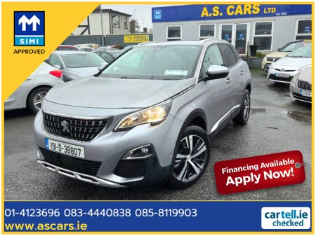 2019 Peugeot 3008 ALLURE 1.2 **  IRISH CAR ** HIGH SPEC MODEL ** REVERSE CAMERA ** HALF LEATHER ** ANDROID AUTO/APPLE CARPLAY ** LANE ASSIST **  2 KEYS **