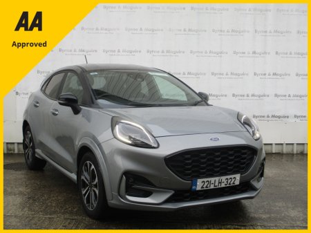 2022 Ford Puma ST-LINE  5DR 1.0T 125 MHEV.  SOLAR SILVER WITH BLACK ROOF  , ONE  CAREFUL OWNER, FULL FORD SERVICE HISTORY AND IN SHOWROOM CONDITION !!12 MONTHS AA AND 12 MONTHS WARRANTY.  CALL BRENDAN ON 0872051161 €23,500 thumbnail