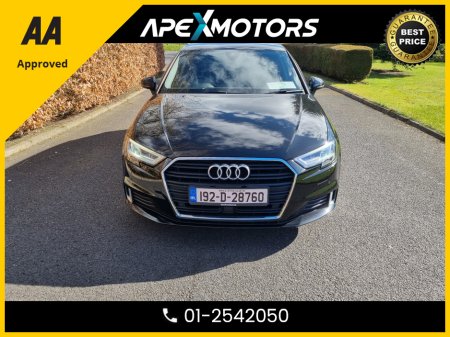2019 Audi A3 FINANCE ARRANGED * 30 TFSI SPORT LUXURY PKG * HEATED BLACK LEATHER INTERIOR * DIGITAL DASH * AA APPROVED  * 101 SAFETY CHECKLIST * AUTOMATIC (DSG) * IMMACULATE * COLOUR REVERSE CAMERA * TOP-SPEC €21,449