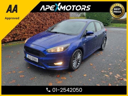 2018 Ford Focus FINANCE ARRANGED * ST-LINE 120PS 5DR * NEW NCT OCT-27 * ONE OWNER FROM NEW * IMMACULATE * STAMPED SERVICE HISTORY * AA APPROVED * 101 SAFETY CHECKLIST * HEATED SEATS * COLOUR REVERSE CAMERA * TOP-SPEC €12,449