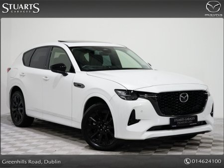 2023 Mazda CX-60 2.5 PHEV HOMURA, DRIVERS ASSISTANCE PACK, CONVENIENCE PACK AND PANORAMIC SUNROOF RHODIUM WHITE WITH BLACK LEATHER , RADAR CRUISE WITH MAZDA PILOT ASSI €43,945