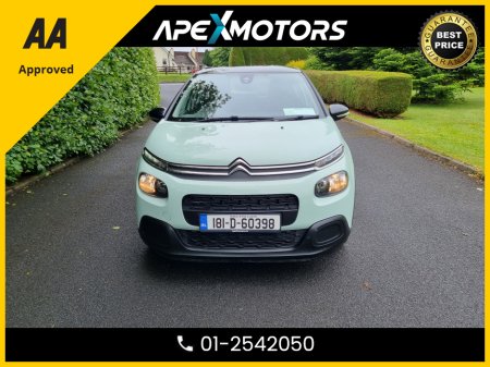 2018 Citroen C3 FINANCE ARRANGED * 1.2 FEEL PURETECH 5DR * NEW NCT APR-27 * 8-STAMPS SERVICE HISTORY * AA APPROVED * 101 SAFETY CHECKLIST * IMMACULATE * TOP-SPEC * LOW LOW MILES * LOW TAX * 12-MONTH ROADSIDE ASSIST €9,449