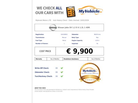 2016 Nissan Juke 1.2 SV!!!!ONLY 59K MLS!!!NEW NCT !!! €9,900 thumbnail