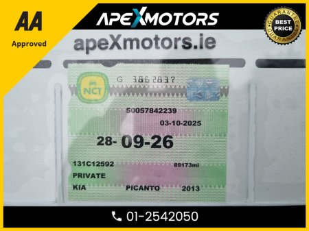2013 Kia Picanto 1.0 5Dr * NEW MODEL  * 5DR HATCH * NCT SEP-26 * LOW TAX * IMMACULATE * 5-STAMPS SERVICE HISTORY * AA APPROVED * 101 SAFETY CHECKLIST * 2-KEYS * 12-MONTH ROADSIDE ASSIST * ONE VERY CAREFUL OWNER €5,749 thumbnail
