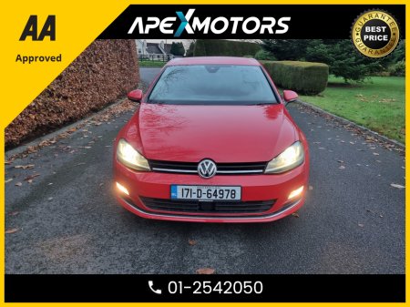 2017 Volkswagen Golf FINANCE ARRANGED * 1.4 HIGHLINE 5DR * AUTOMATIC (DSG) * AA APPROVED  * 101 SAFETY CHECKLIST * 12-MONTH ROADSIDE ASSIST  * IMMACULATE * TOP-SPEC 5DR HATCH * LOW LOW MILES * ADAPTIVE CRUISE * NEW NCT €18,249