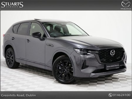 2025 Mazda CX-60 *HOMURA PLUS PHEV 327ps 8AT AWD*HOMURA PLUS*DRIVERS ASSISTANCE PACK, CONVENIENCE PACK AND PANORAMIC SUNROOF, MACHINE GREY WITH BLACK LEATHER*