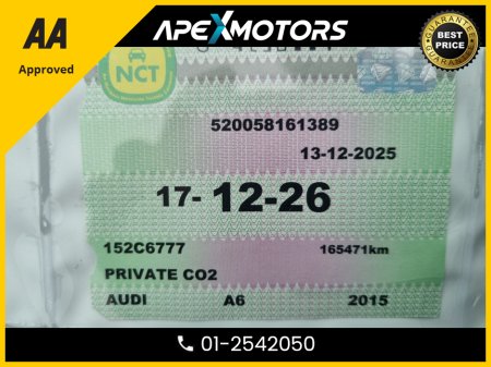 2015 Audi A6 FINANCE ARRANGED * 2.0 TDI S-LINE ULTRA 187BHP 4DR AUTO 190PS * NCT DEC-26 * CREAM LEATHER * IMMACULATE * STAMPED SERVICE HISTORY * AA APPROVED * 101 SAFETY CHECKLIST * AUTOMATIC (DSG) * HEATED SEATS €17,249 thumbnail