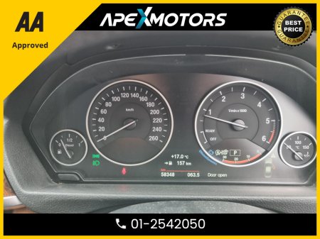 2017 BMW 3 Series FINANCE ARRANGED * LOW LOW KMs * NEW NCT JUL-27 * STAMPED SERVICE HISTORY * AA APPROVED * 101 SAFETY CHECKLIST * AUTOMATIC * IMMACULATE * HEATED SEATS * COLOUR REVERSE CAMERA * TOP-SPEC * ADAPTIVE CRU €19,749