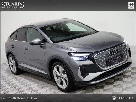 2025 Audi Q4 e-tron S/LINE SPORTBACK 45 – BIGGER BATTERY* Q4 E-TRON SLINE SUV: TYPHOON GREY METALLIC WITH FULL BLACK LEATHER, 20” ALLOYS, HEATED SEATS, REVERSING CAMERA €49,945 thumbnail