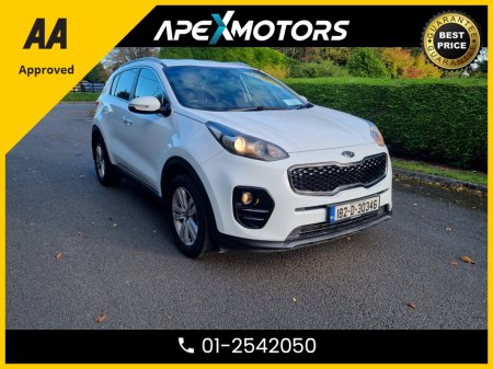 2018 Kia Sportage FINANCE ARRANGED * 1.7 DIESEL ISG 114BHP 5DR * NEW NCT APR-27 * 9-STAMPS SERVICE HISTORY * LATE 182 MODEL * AA APPROVED * 101 SAFETY CHECKLIST * IMMACULATE * TOP-SPEC 5DR SUV * LOW DIESEL MILES * CRUI €15,749