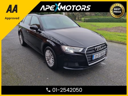 2017 Audi A3 FINANCE ARRANGED * SPORTBACK 1.0 TFSI 115 ST 5DR * AUTOMATIC (DSG) * IMMACULATE * TOP-SPEC 5DR HATCH * LOW MILES * NEW NCT APR-27 * LOW TAX * STAMPED SERVICE HISTORY * VERY CAREFUL OWNER * 01-2542050 €14,749