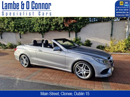2016 Mercedes-Benz E Class E220  AMG LINE CONVERTIBLE *****   PALLADIUM SILVER METALIC / BLACK LEATHER ****  ACTIVE PARK ASSIST ****  DYNAMIC LED HEADLAMPS  ***    AMG DOUBLE-SPOKE WHEELS *** HEATED SEATS ***