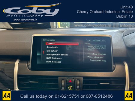 2015 BMW 2 Series Gran Tourer 1.5 Auto 7 Seater . New NCT, 2Keys, Alloy Wheels, Dual Climate Control, Full Electrics, Sat Nav, Parking Sensors, Reverse Camera, Cruise Control, Bluetooth, Full Leather, CD, Lane Departure  and more. €14,950 thumbnail