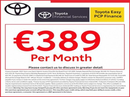 2025 Toyota Yaris Cross - Save EUR 3,500 - LunaSport Monotone - 1.5 Hybrid - Automatic - EUR 180 Tax // Remote Central Locking // Front Electric Windows // Rear Electric Windows // Electric Mirrors // Apple Carplay €33,890