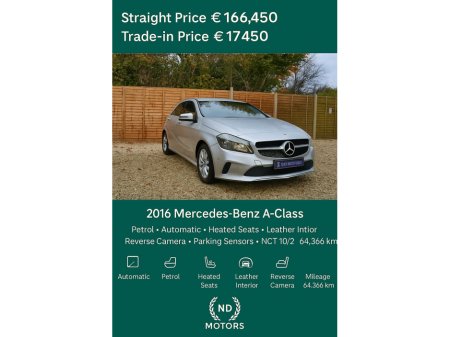 2016 Mercedes-Benz A Class A180 Style Auto