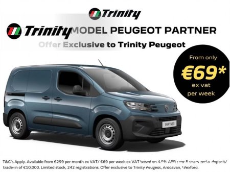 2026 Peugeot Partner FROM €69 EX VAT PER WEEK! *Limited Stock*. 261 PARTNER OFFERS * TRINITY PEUGEOT *