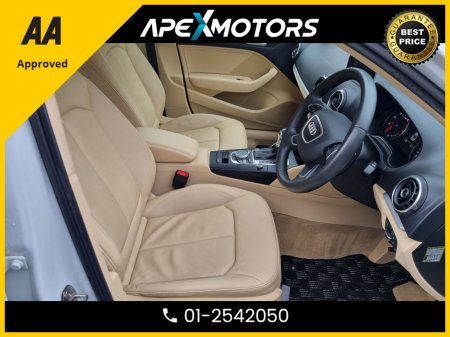 2014 Audi A3 Saloon FINANCE ARRANGED * TOP SPEC * CREAM LEATHER INTERIOR * NEW NCT JAN-27 * IMMACULATE * STAMPED SERVICE HISTORY * AA APPROVED * 101 SAFETY CHECKLIST * AUTOMATIC (DSG) *HEATED SEATS *COLOUR REVERSE CAMERA €13,249 thumbnail
