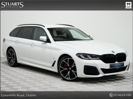 2024 BMW 5 Series GREAT SPEC 520D TOURING, ALPINE WHITE WITH BLACK LTHR: M-SPORT PRO PACK, 20” DIAMOND CUT ALLOYS, VISIBILITY PACK