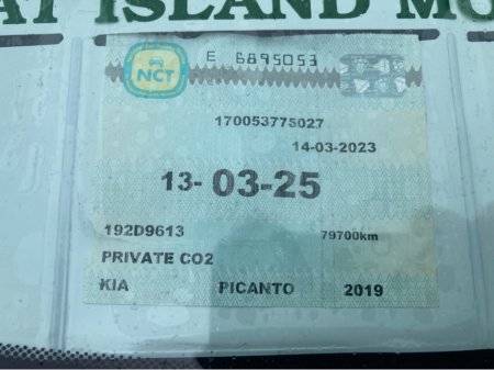 2019 Kia Picanto  €9,900