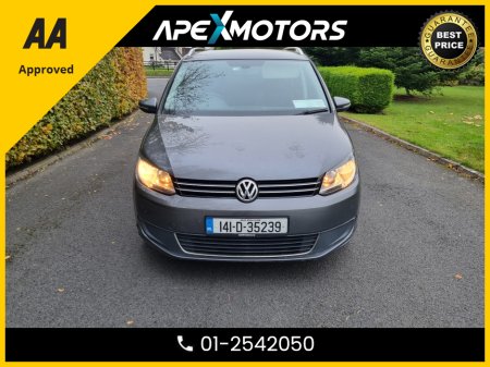 2014 Volkswagen Touran FINANCE ARRANGED * DIESEL AUTOMATIC (DSG) * 1.6 TDI SE BLUEMOTION 105PS * 7-SEATER MPV * AA APPROVED  * 101 SAFETY CHECKLIST * IMMACULATE * LOW LOW MILES * 2-KEYS * NEW NCT SEP-26 * LOW TAX SEP-25 €14,749