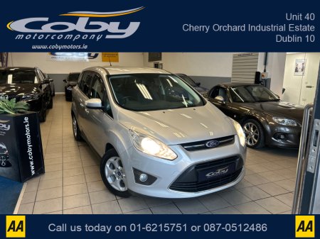 2014 Ford Grand C-Max 1.6 TDCI ZETEC 7 Seater. 115PS 5DR New NCT, 2Keys, CD Player, Alloy Wheels, Air Conditioning, Parking Sensors, Bluetooth, Full Electrics, AUX, Folding Rear Seats, and more.
