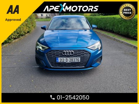 2021 Audi A3 FINANCE ARRANGED * 1.0  5-Dr HATCHBACK * NEW NCT JUL-27 * STAMPED SERVICE HISTORY * AA APPROVED * 101 SAFETY CHECKLIST * AUTOMATIC (DSG) * IMMACULATE * HEATED SEATS * COLOUR REVERSE CAMERA * TOP-SPEC €26,449