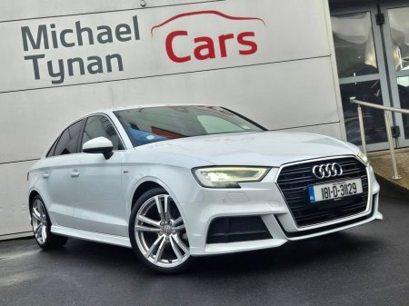2018 Audi A3 1.4 Petrol S Line, Saloon, Automatic (150bhp), 18'' Alloys, Sat Nav, CarPlay, Camera, Cruise Control €21,999