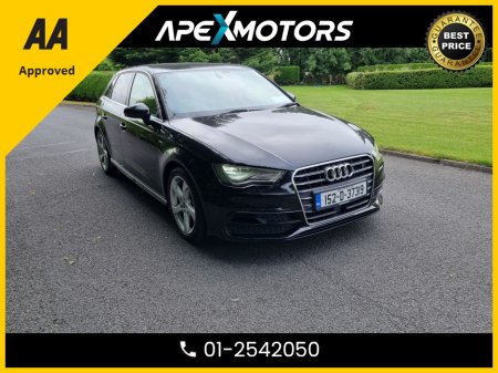 2015 Audi A3 FINANCE ARRANGED * S-LINE * TOP-SPEC * LEATHER INTERIOR * NCT NOV-26 * STAMPED SERVICE HISTORY * AA APPROVED * 101 SAFETY CHECKLIST * AUTOMATIC (DSG) * IMMACULATE * HEATED SEATS * COLOUR REVERSE CAMER €15,749