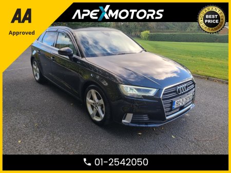 2019 Audi A3 Sportback FINANCE ARRANGED * 30 TFSI SPORT LUXURY PKG * HEATED BLACK LEATHER INTERIOR * DIGITAL DASH * AA APPROVED  * 101 SAFETY CHECKLIST * AUTOMATIC (DSG) * IMMACULATE * COLOUR REVERSE CAMERA * TOP-SPEC €20,949
