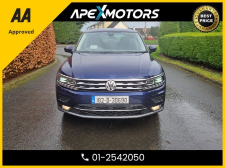 2018 Volkswagen Tiguan FINANCE ARRANGED * HIGH-LINE with LEATHER (TOP-SPEC) * 4X4 4-Motion * 2.0 AUTO DIESEL * AUTOMATIC * NEW NCT JUL-27 * LOW TAX *AA APPROVED  * 101 SAFETY CHECKLIST *12-MONTH ROADSIDE ASSIST  *01-2542050 €29,449 thumbnail