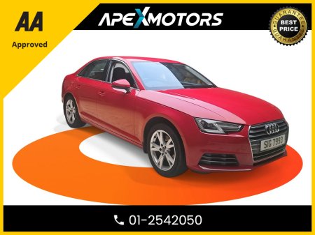 2017 Audi A4 FINANCE ARRANGED * TOP-SPEC SPORT TFSI AUTO * LEATHER INTERIOR * NEW NCT OCT-27 * IMMACULATE * 5-STAMPS SERVICE HISTORY * AA APPROVED * 101 SAFETY CHECKLIST * AUTOMATIC (DSG) * HEATED SEATS * COLOUR R €18,449