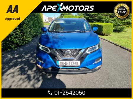 2019 Nissan Qashqai FINANCE ARRANGED * 1.3 PETROL  * TOP -SPEC TEKNA DIG-T * PANORAMIC SUNROOF * NEW NCT JUN-27 * 5-STAMPS SERVICE HISTORY * AA APPROVED * 101 SAFETY CHECKLIST * IMMACULATE * HEATED SEATS * COLOUR REVERSE €17,749