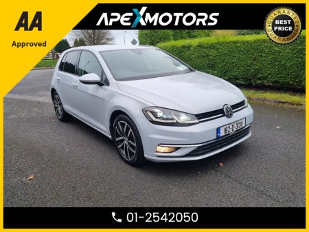 2018 Volkswagen Golf FINANCE ARRANGED * BEAUTIFUL PEARL WHITE ( NEW COLOUR)  * 1.4 HIGHLINE  * AUTOMATIC * AA APPROVED  * 101 SAFETY CHECKLIST * 12-MONTH ROADSIDE ASSIST  * IMMACULATE * TOP-SPEC * LOW LOW KMs * ADAPTIVE C €19,949 thumbnail